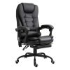 7-Point Vibrating Massage Office Chair, High Back Executive Office Chair with Lumbar Support, Footrest, Adjustable Height, Black