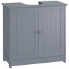 Pedestal Sink Storage Cabinet Bathroom Vanity with Doors Shelf Grey