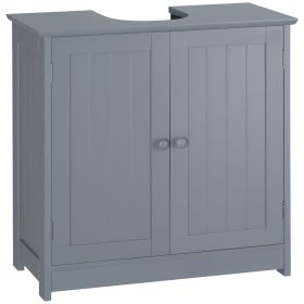 Pedestal Sink Storage Cabinet Bathroom Vanity with Doors Shelf Grey