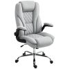 Executive Office Chair, Desk Chair with Flip-up Armrest, Diamond Fabric Computer Chair for Home Office, Gray