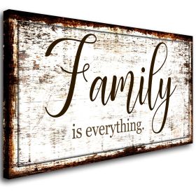 Family is Everything Wall Decor-Rustic Family Quote Print Canvas for Farmhouse-Family Signs Wall Art- Framed Artwork Wall Decoration for Living Room,B