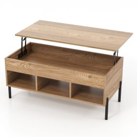 Lift Top Coffee Table with Metal Legs