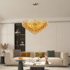 37" Gold Smoke Glass 14-Light Chandelier