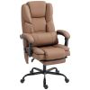 Massage Office Chair with Footrest Brown