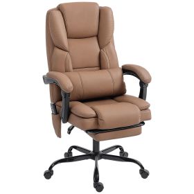 Massage Office Chair with Footrest Brown