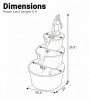 3-Tier Outdoor Barrel Waterfall Fountain with Electric Pump for Garden Decorative Spillway Spout Water Feature