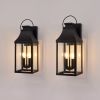 20'' Outdoor Wall Light,2-Pack Porch Light Outdoor Wall Sconce Lantern, 2-Light Modern Black Exterior Lighting Fixture Wall Mount, Outside Light for H