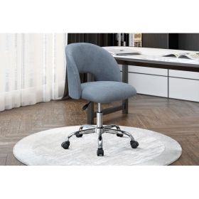 Fabric Upholstered Open Back Office Chair, Grey for Teens and Adults