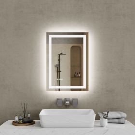 20"*28"LED Bathroom Mirror,Front-Lit and Back-Lit, Stepless Dimmable, 3 Colors CRI90+, Brightness Memory, Shatter-Proof,Anti-fog LED Vanity Mirror, IP