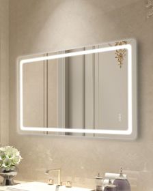 LED Bathroom Mirror, 36" x 72" LED Bathroom Vanity Mirror with Frontlit and Backlit, Anti-Fog Memory Mirror with Lights, Stepless 3 Colors Temperature