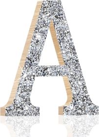 5.7 Inch Marquee Letters Wall Decor, Diamond Monogram Wooden Alphabet Signs, Living Room Bedroom Office Home Decor Wall Art, Initial Decorations Gifts