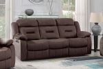 Modern Manual Sofa 1pc Pillow Arms Plush Backrest Horizontal Tufting USB Port Chocolate Finish Primary Living Room Furniture