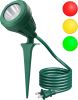 120V Spotlight Outdoor, 500LM Waterproof LED Spot Light with 3 Extra Lenses (Red Yellow Green), Landscape Lighting for Holiday, Trees, Flag, 5FT Exten