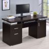 Rochelle Cappuccino 2-Drawer Office Computer Desk