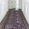MAVAL Black Washable Rug 120*30 inch Runner Rug (Black+Burgundy, 120*30 inch)