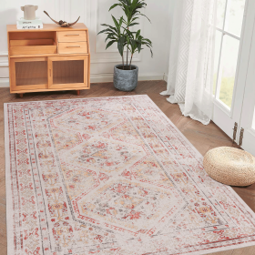 MAVAL Beige Washable Rug 96*60 inch Area Rug (Beige,96*60 inch)