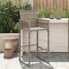 Grey Rattan Garden Bar Stool