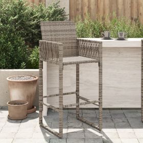 Grey Rattan Garden Bar Stool
