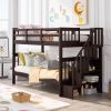Twin Over Twin Bunk Bed with Storage Stairs