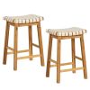 Woven Faux Leather Bar Stools Set of 2