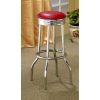 Red Chrome Bar Stools Set of 2