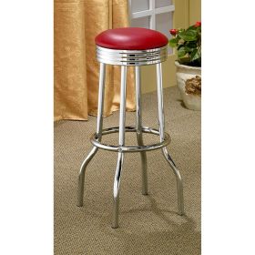 Red Chrome Bar Stools Set of 2