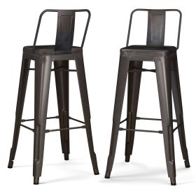 Rayne - 30" Metal Bar Stool (Set of 2) - Gun Metal Grey