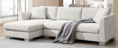 [VIDEO provided][New] 96*56" Modern Cloud Sectional Sofa,L-shaped Luxury Couch Set with 2 Free pillows,4-seat Chenille Indoor Furniture with Oversized