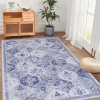 LOOM & LUXE Blue Area Rug 5x8, Washable Rug, Low-Pile, Non-Slip, Non-Shedding, Foldable, Kid & Pet Friendly - Area Rugs for living room, bedroom, kitc