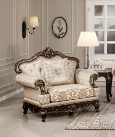 Traditional Luxury Accent Chair Cherry Finish