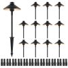 12 Pack Low Voltage Landscape Path Lights, 3W 210LM 12V-24VAC/DC Outdoor LED Pathway Lighting, 3000K Warm White Walkway Lights with Quick Connectors,
