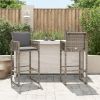 Grey Rattan Garden Bar Stool