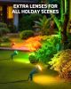 120V Spotlight Outdoor, 500LM Waterproof LED Spot Light with 3 Extra Lenses (Red Yellow Green), Landscape Lighting for Holiday, Trees, Flag, 5FT Exten