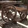 Carbonized Patio Perfection: 4-Person Dining Set with Carriage-Wheel Design for Alfresco Elegance