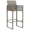 Grey Rattan Garden Bar Stool