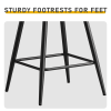 2 Pcs Brown PU Swivel Bar Stools with Open Backrest & Metal Legs