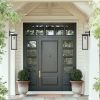 20"(H) Set of 2 Modern Outdoor Wall Lanterns with Black Metal Frame and Clear Glass, Weatherproof Wall Sconces for Porch, Garage, or Entryway Lighting