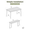 GO 3 Pieces Acacia Wood Table Bench Dining Set For Outdoor & Indoor Furniture With 2 Benches, Picnic Beer Table for Patio, Porch, Garden, Poolside, Na