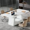 Wood Computer Desk, Faux Marble Executive Desk Office Desk