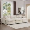 Oversized Modular Cushioned Sofa with 3 Ottomans, Modular Sofa Set to work as Sleeper Sofa Bed , 6 - Piece Sofa Set with One 3 Seater Sofa and Three O