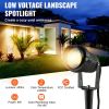 Landscape Lighting, 6W Low Voltage LED Landscape Lights, IP66 Waterproof Landscape Spotlights Yard Lawn Garden Pathway Outdoor Lights 12V 24V 450LM Wa