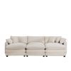 Oversized Modular Cushioned Sofa with 3 Ottomans, Modular Sofa Set to work as Sleeper Sofa Bed , 6 - Piece Sofa Set with One 3 Seater Sofa and Three O