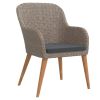 5 Piece Patio Dining Set with Cushions Brown