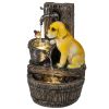 Outdoor Fountain, Garden Fountain, Rustic Brown