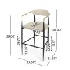 Barstools Set of 2, Counter Height Upholstered Bar Stools with Backs and Iron Legs for Kitchen Island, Beige Fabric Seating 260LBS Weight Capacity