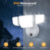 Dusk to Dawn Outdoor Lighting,90W 10000LM Flood Lights Outdoor,IP66 Waterproof White LED Security Light with Photocell,6500k Daylight 4 Heads Exterior