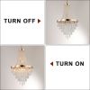 20" Modern Crystal Pendant Chandelier with Golden Finish – Elegant 11-Light Hanging Light Fixture Tiered Design for Dining Room, Living Room, or Entry