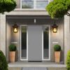 21"(H) 1-Pack Outdoor Wall Lantern Light – Vintage Black Metal & Clear Glass Sconce with Decorative Scroll Design for Porch, Patio, and Garden Lightin
