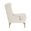 Modern Luxury Taupe Chenille Upholstery Wingback Accent Chair 1pc Gold Finish Metal Legs Pocket Coils Diamond Stitched Furniture