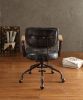 Hallie Vintage Black Top Grain Leather Office Chair